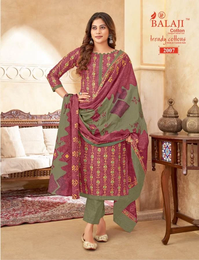 Balaji Trendy Cotton Vol 2 Cotton Wholesale Salwar Suit Catalog — Wholesale Salwar Suits, MPA wholesale from Surat - Gallery Image 5